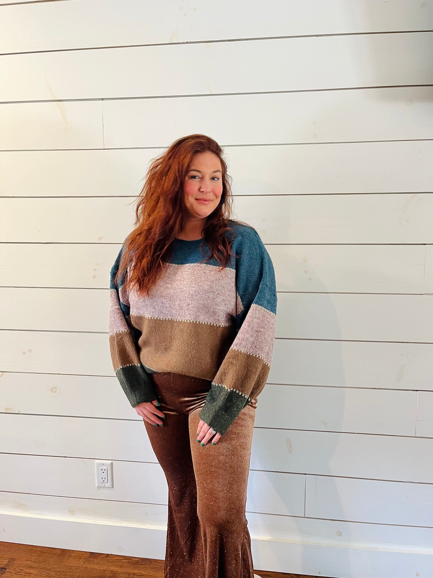 Color Block Sweater in Plus